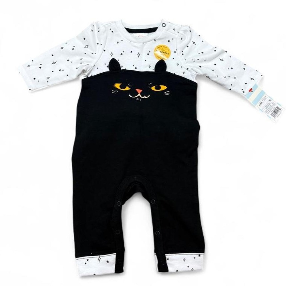 Spooky Kitty Ruffle Romper Whimsy goth Witchy Cat & Jack 0-3M Halloween Fairy